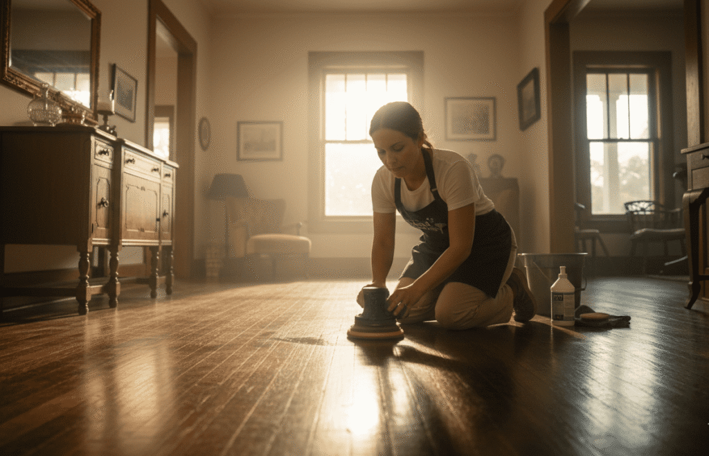Maid service cleaning historic home in Seminole Heights Tampa FL