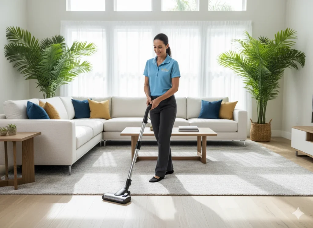 Professional house cleaner providing services in St Petersburg FL home