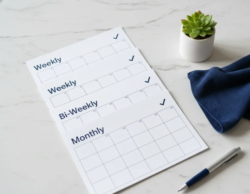Recurring cleaning schedule options — weekly, bi-weekly, and monthly maid service in St. Petersburg FL