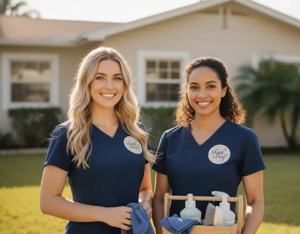 The Maid of the Day recurring cleaning team in St. Petersburg FL — background-checked, insured, and trained professionals