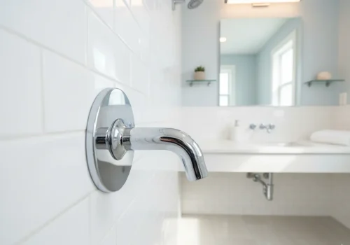 Deep cleaning service result in a St. Petersburg FL bathroom — spotless tiles and fixtures