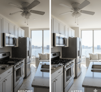 Before and after deep cleaning service in St Petersburg Florida kitchen